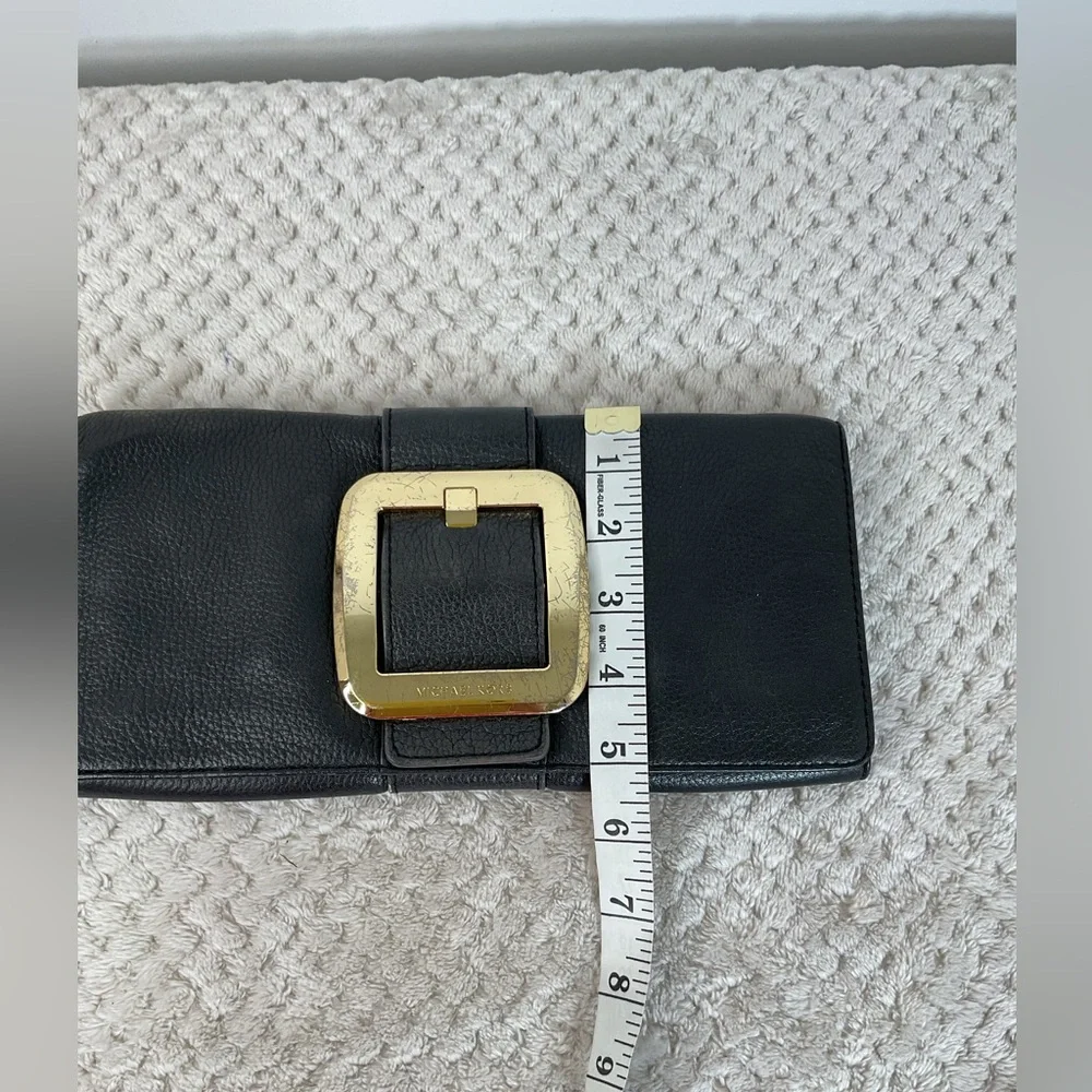 Michael Kors Black Leather Slim Large Clutch